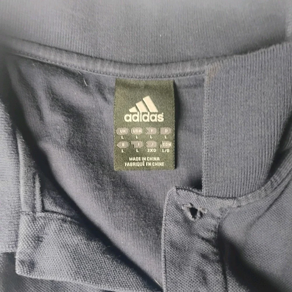 Adidas Real Madrid 3S Polo Shirt Men's Large Blue Short Sleeve Soccer Futbol‎
